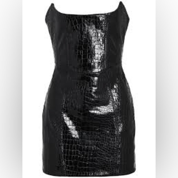 Retrofete Croc Leather Mini Dress - Picture 2 of 3